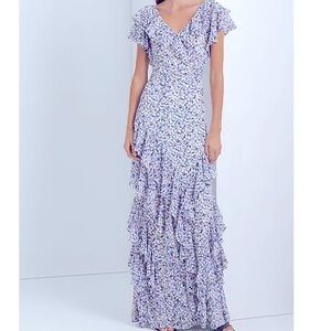 Ralph Lauren Floral Maxi Dress - Blue and White